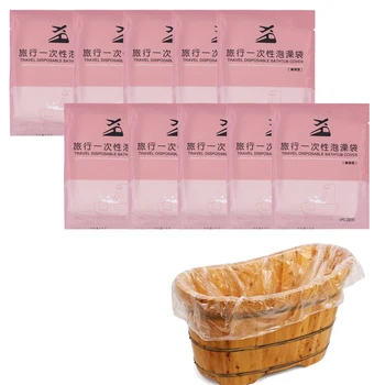 

10Pcs Disposable Bathtub Bag, Portable Clear Disposable Thick Bathing Cover Bag perfect for Travel,Hotel,SPA,Household