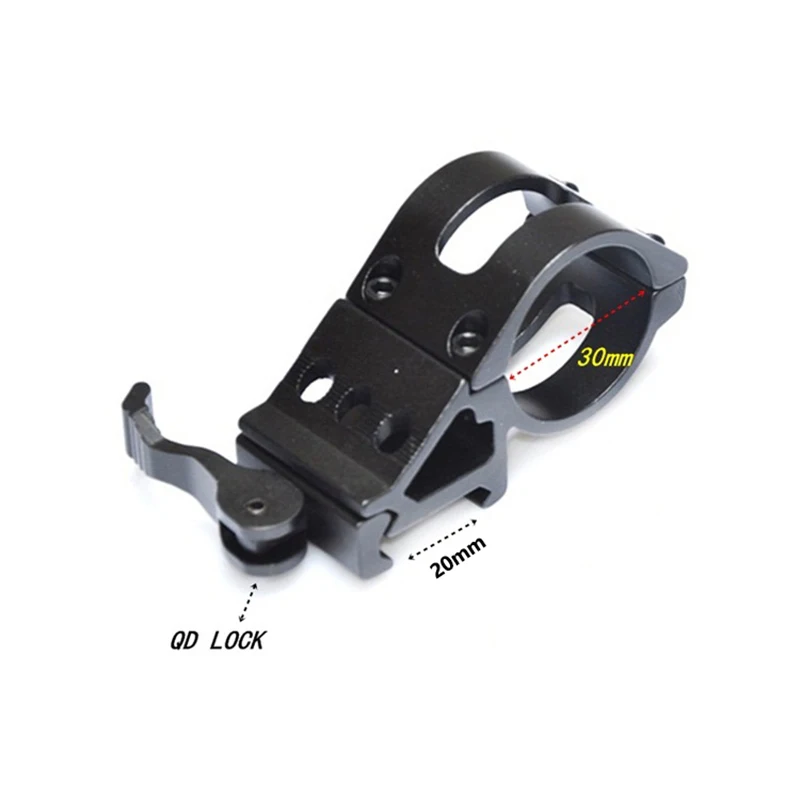 ar 15 accessories Tactical aluminum airsoft 25.4mm Offset flashlight holder QD 30mm scope mount for hunting rifle scope (3)