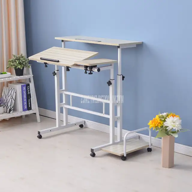 Modern Sit Stand Computer Desk With Keyboard Tray Height