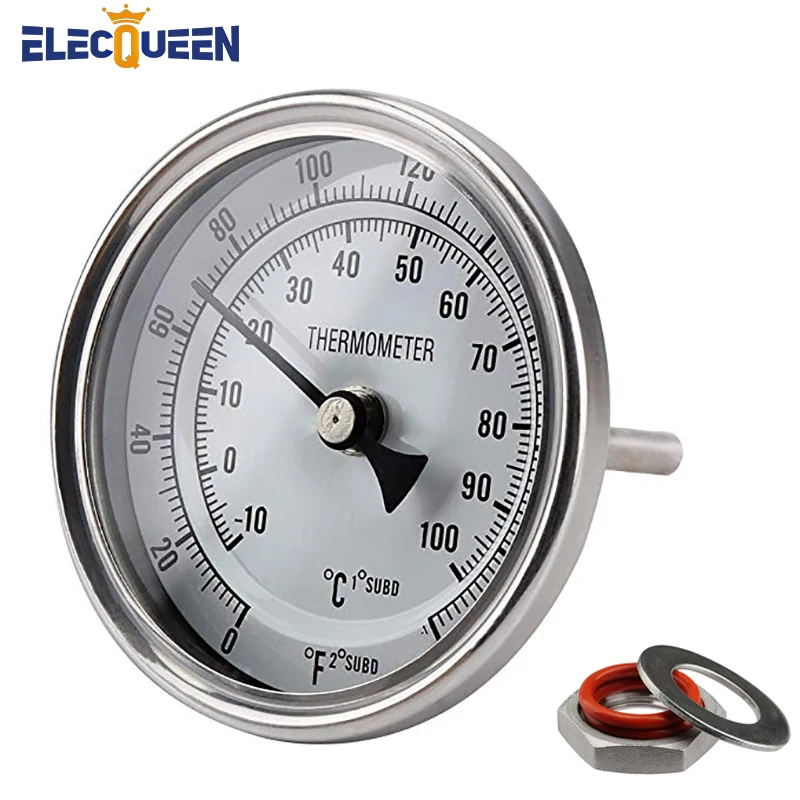 

The Best Offer Weldless Bi-metal Thermometer Kit, 3"Face & 2"Probe, 1/2"MNPT, 0~220F Degree, Brewer Thermometer, Homebrew Kettle