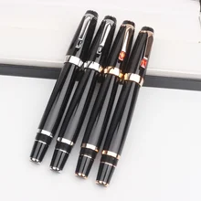 Luksusowe czarne żywiczne pióro kulkowe długopis pióra wieczne biuro szkolne tanie tanio CN (pochodzenie) black resin pen Długopis kulkowy 0 7mm Biuro i szkoła pen black fountain pen no ink No box