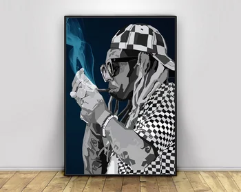 

Lil Wayne Pop Art Hiphop Rapper Music Singer Poster Print Wall Art Canvas Painting Home Decor Canvas Print (No frame)