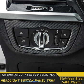 

Car Accessories Headlight Switch Control Panel Cover Frame Sticker Trim Interior Decoration for BMW X3 G01 X4 G02 2018 2019 2020