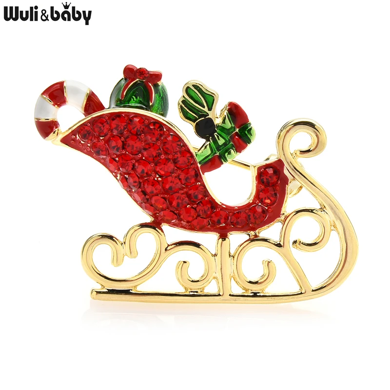 Christmas Brooches Women Christmas Sleigh Brooch Christmas Gift