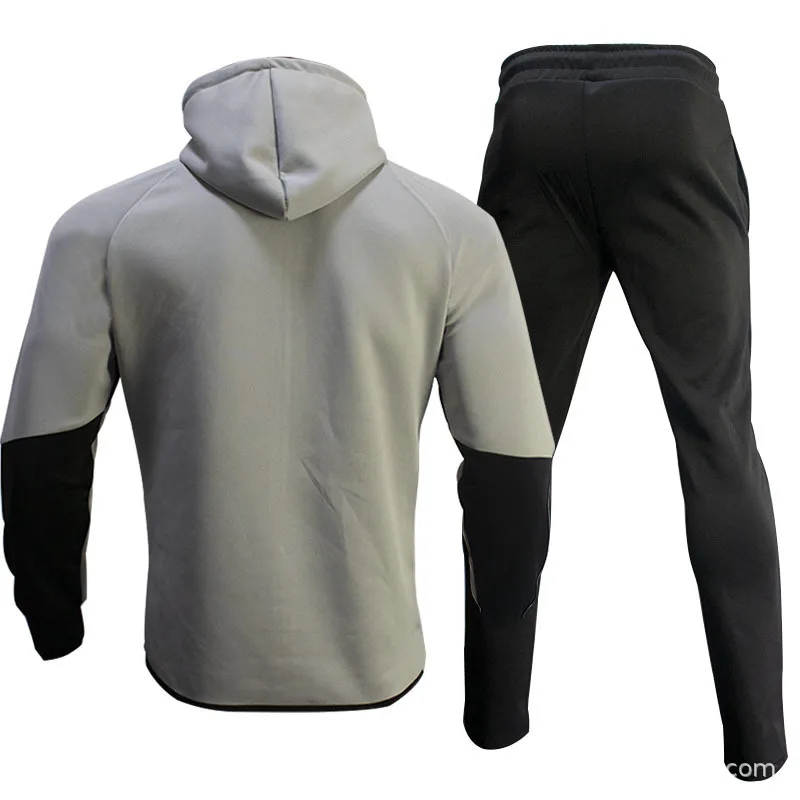 mens sweat suits sets newMen's Thermal Underwear Top Hooded Racer Sportswear Men's Pocket Pants Men's High Quality Men's Casual Slim Suit mens loungewear sets