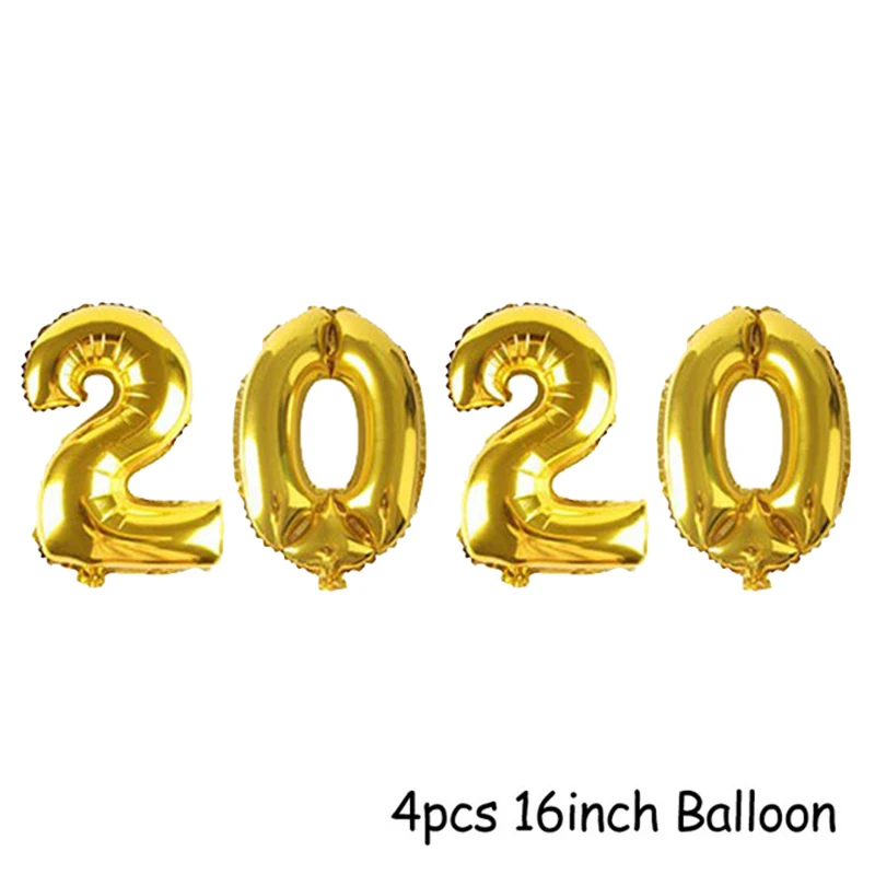 Воздушные шары Золотое серебряное число фольгированные гелиевые балоны счастливый год воздушный шар Счастливого Рождества год вечерние украшения Noel - Цвет: Gold 2020
