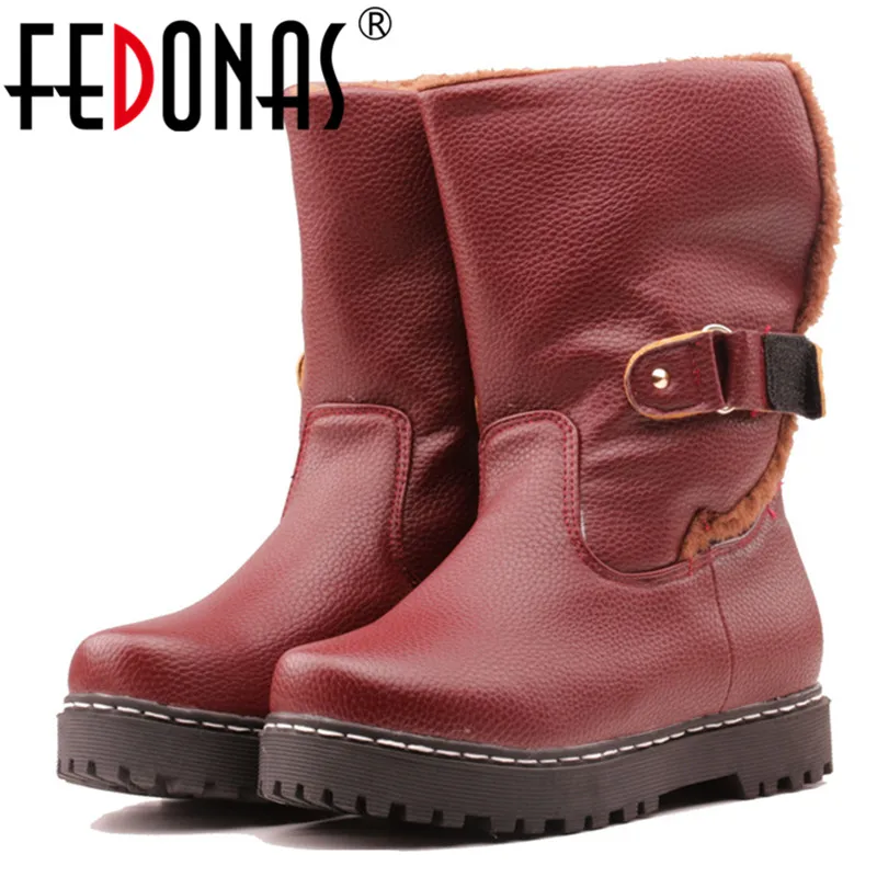 chunky heel snow boots