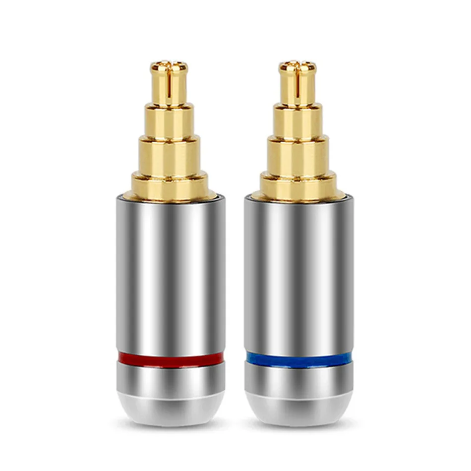 2 Pairs DIY Earphone Plug Pin Fit For IE40 Pro Socket Jack HiFi Headphone Adapter Wire Connector Beryllium copper Black Silver