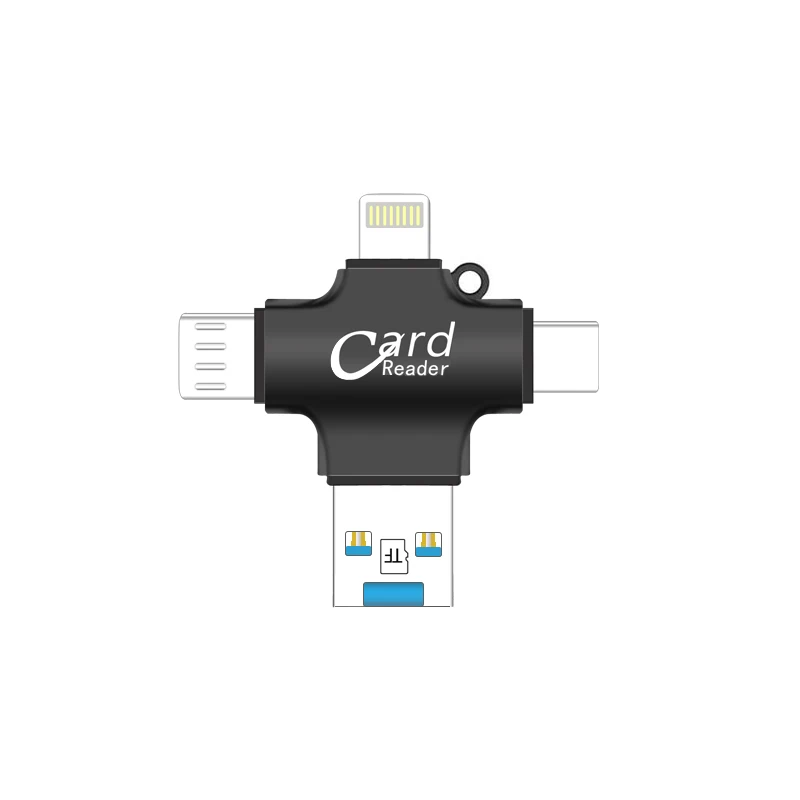 Suntrsi 4 в 1 Micro sd card reader для Android ipad iPhone 6/iPhone 7 Plus/8 8s sd кард-ридер Тип c OTG кард-ридер - Цвет: card reader