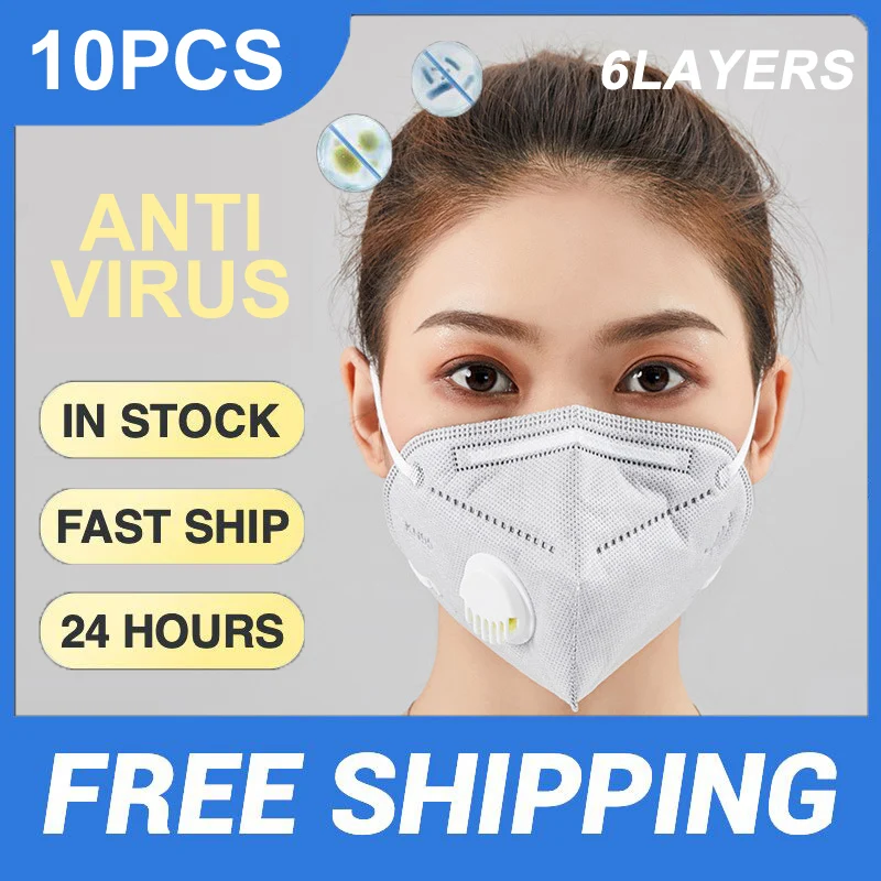 

KN95 Respirator Mask Anti Dust Filter Protective Masks PM2.5 Face Mouth Safety Mask Dust Proof Protection With Valve