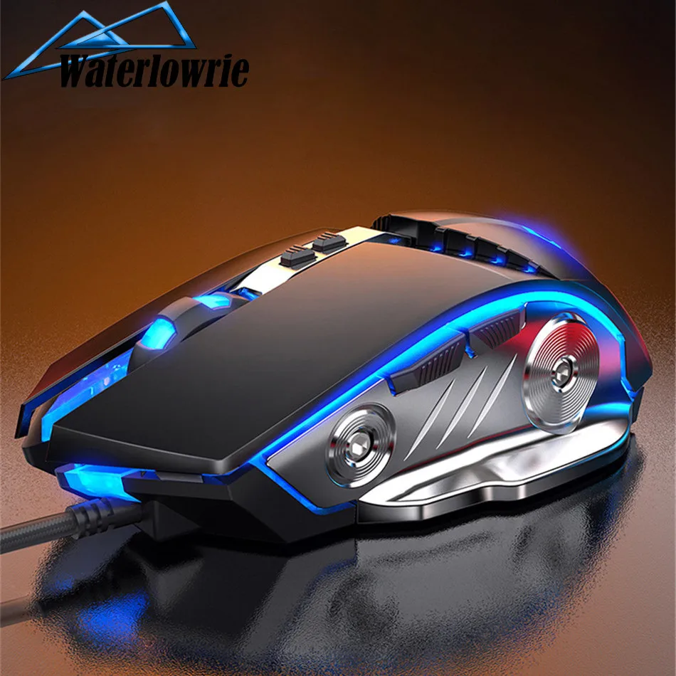 Игровая мышь 3200DPI регулируемая Бесшумная оптическая со светодиодной подсветкой