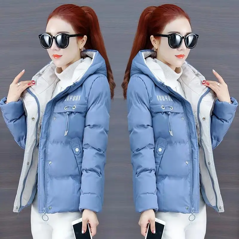 

A Generation of Fat Autumn And Winter New Style Fashion Cotton-padded Clothes Women's Short Hooded Cotton-padded Jacket down Jac