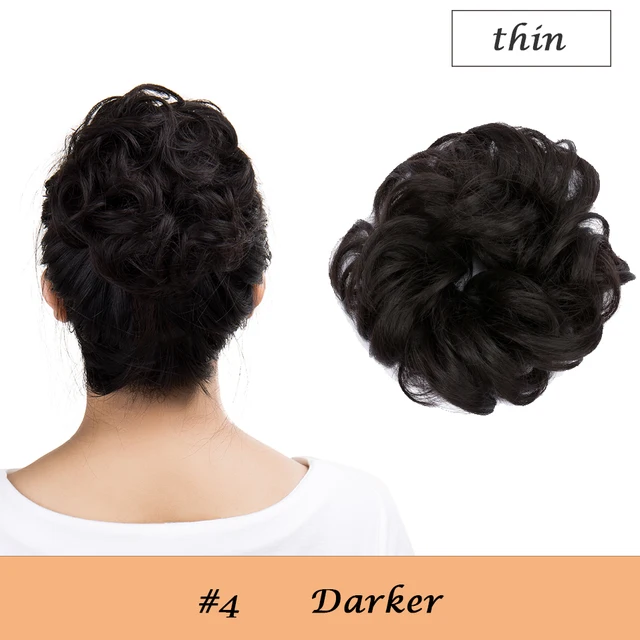 HAIRRO 80g Straight Donut Chignon Hairpieces Synthetic Ombre Elastic Updo Chignon Fluffy Messy Scrunchies Hair Bun For Women 4-28g