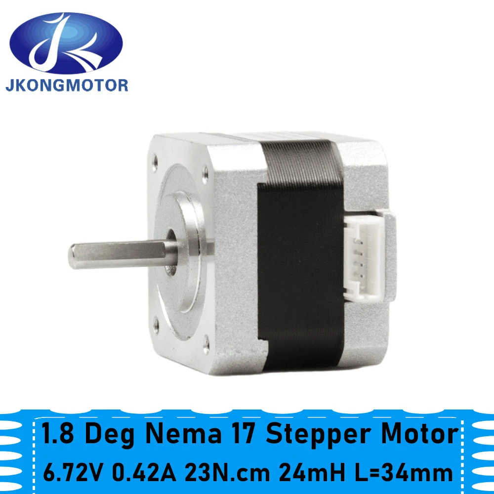 Jkongmotor 34mm Nema 17 Stepper Motor 23Ncm 0.42A 6.72V 17HS3401 Step Motor 42BYGH 4-lead CNC Reprap 3D Printer