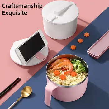 

Stainless Steel Big Bowl With Cover Kitchen Large Soup Noodle Rice Ramen Bowl Fruit Salad Food Container Household Tableware