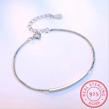 

Personality New Art 925 Sterling Silver Jewelry Female Simple Bar Round Stick Double High-quality Popular Bracelet SB3