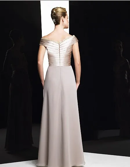 Дизайн vestidos de festa длинное шифоновое платье с короткими рукавами вечерние, вечернее, элегантное, formales платья для матери невесты