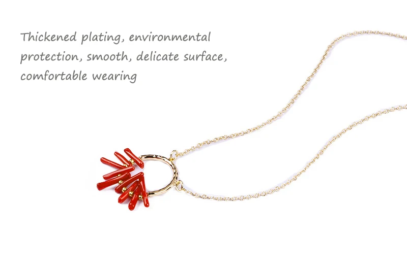 Bohemian Red Coral Halsketten für Frauen Vintage Halsband Shell Anhänger Erklärung Party Schmuck Stein Perle Kette Bohemian Red Coral Halsketten für Frauen Vi_voghion.com