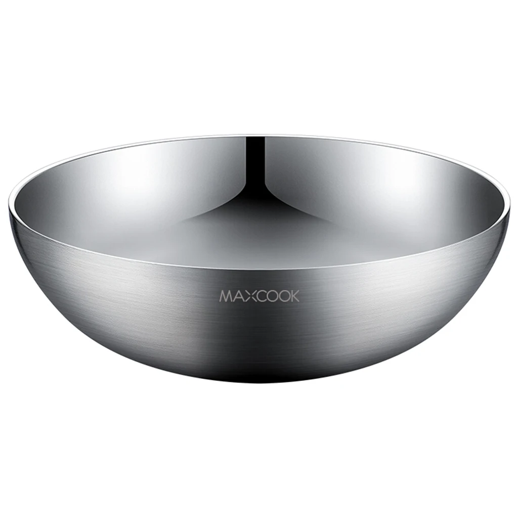 Stainless Steel Double Walled Mixing Bowl for Soup Fruit Porridge Outdoor Picnic Round 1000ML