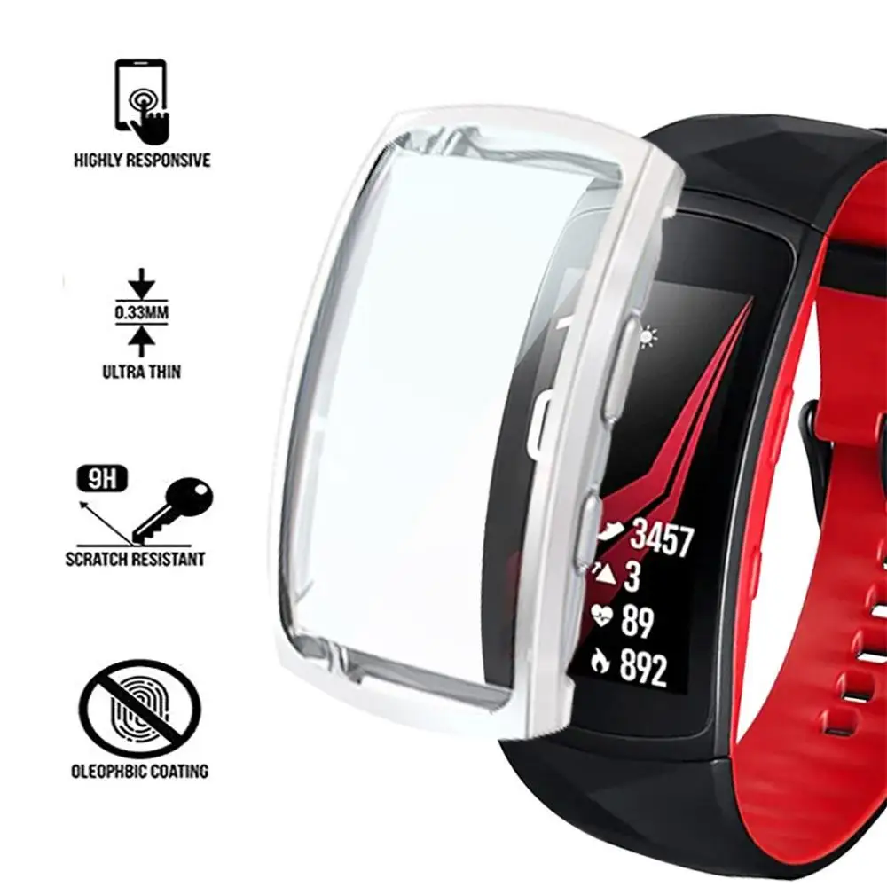 

For Samsung Gear fit 2 pro Clear TPU Protective Watch Case Cover Shell Smart watch Bracelets Wearable accessories #730