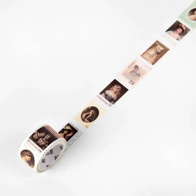 Mr Paper 8 Designs Retro Post Office Plant Stamp Tapes Scrapbooking Deco Sticker Masking Tapes Easy to Tear D