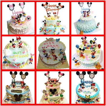 

Mickey Party Supplies Minnie Mouse Cake Topper Dacoration Dolls Boys Kids Caketopper Happy Birthday Event Gift Toy