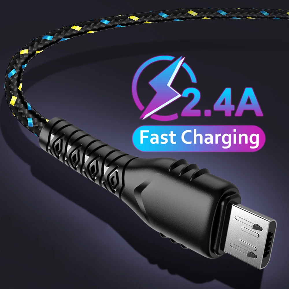 USB кабель 2 м 1 м Быстрая зарядка usb type C кабель для samsung зарядное устройство Micro USB кабель для huawei Xiaomi Мобильный телефон