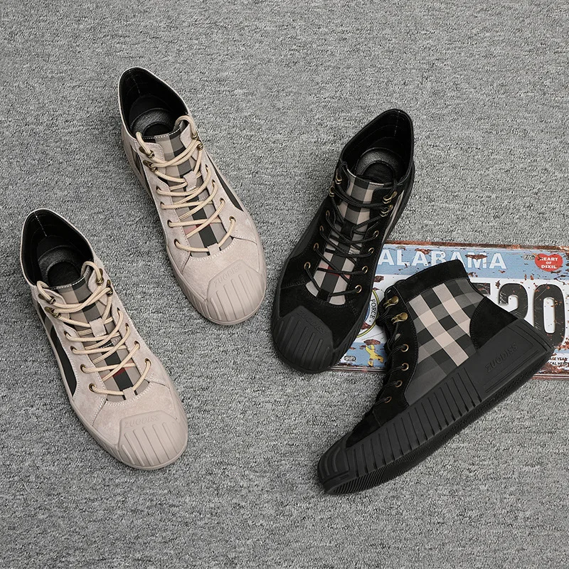 

2019 Autumn And Winter New Style Martin Boots Men's Pigskin Mid-top Men's Boot Snowfield Trendy Shoes plus Velvet Leather Boot W