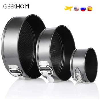 

Springform Cake Tin Round Baking Tin Flat Base Round Cake Tin Baking Mould Set 10/18/22 cm Cake Baking Tin Non-Stick Leak-Proof