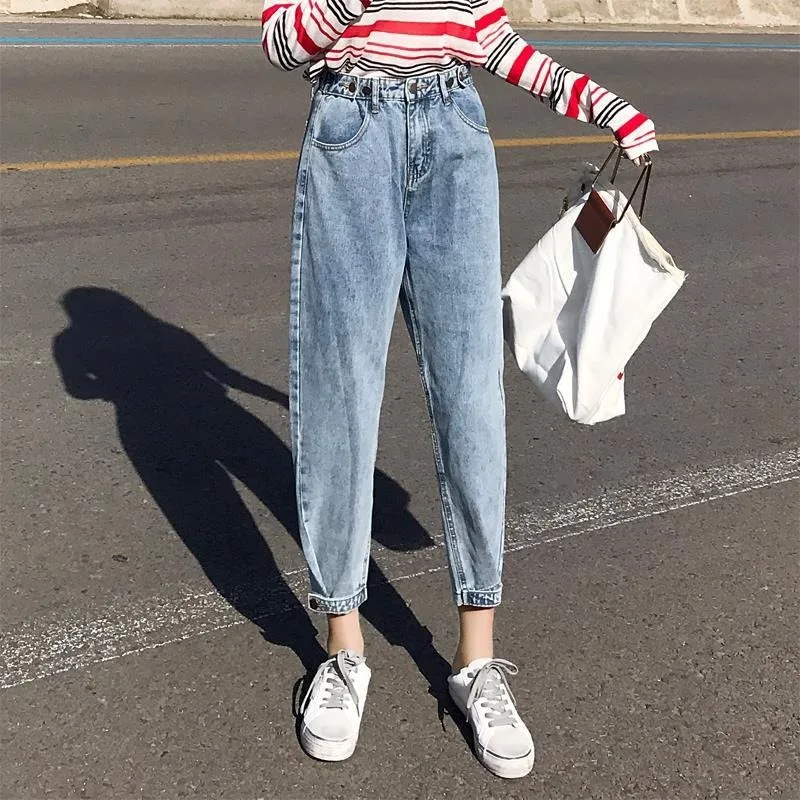 Women Mom Jeans Harem Jeans Casual Denim Pants Boyfriends Jeans Femme Trousers Ripped Jeans Vintage Retro-85