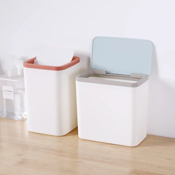 

Mini Desktop Trash Can Nordic Style Rubbish Bin with Cover Garbage Box for Dressing Table Car Trash Can Home Office Accessories