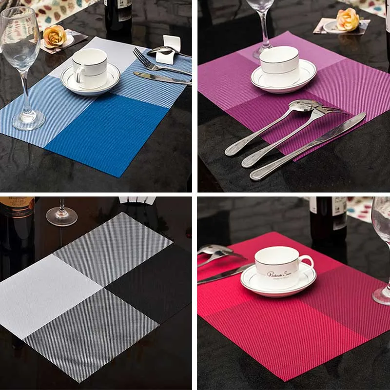 

New PVC Dining Table Placemat Europe Style Kitchen Tool Tableware Pad Coaster Coffee Tea Place Mat Almofada Na Mesa -35