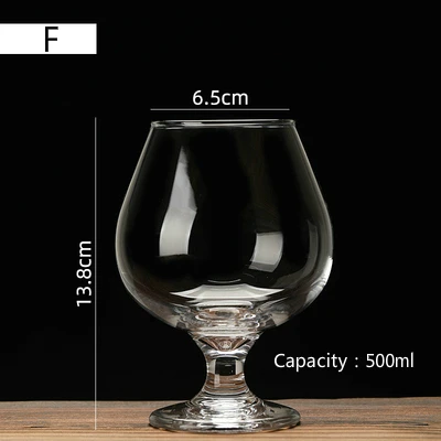 Прозрачный бокал высокой емкости красного вина стеклянная ароматическая чашка костюм виски бренди водка бытовой Бар Ресторан сосуд для питья - Цвет: F-1PC