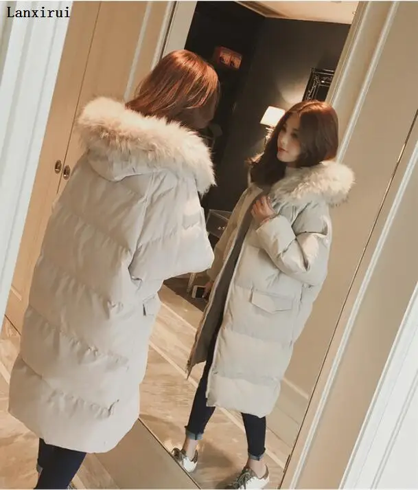 Новинка пальто большого размера толстая зимняя куртка Женское с капюшоном и