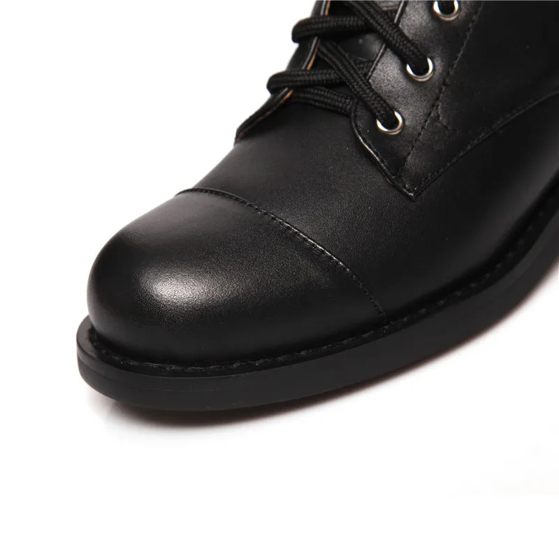 MORAZORA/ новые брендовые Модные ботильоны из натуральной кожи на шнуровке осенние женские ботинки на низком каблуке с круглым носком Большие размеры 34-43