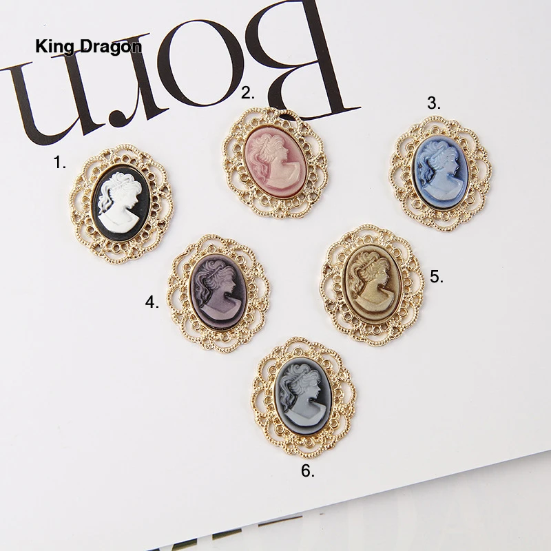 König Drachen Strass Cameo Verschönerung Verwendet Auf Stirnband Dekoration 29MM * 25MM 5 Teile/los Flache Rückseite Gold Farbe KD617 – Detail 6