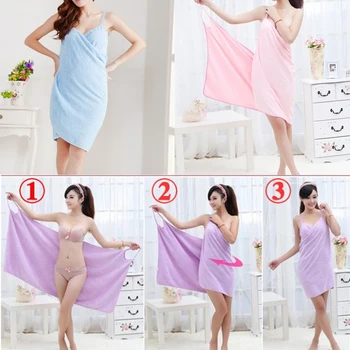 

2019 New Home Textile Towel Women Robes Bath Wearable Towel Dress Womens Lady Fast Drying Beach Spa Magical Nightwear Sleeping