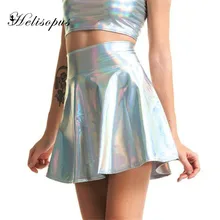holographic bodycon skirt