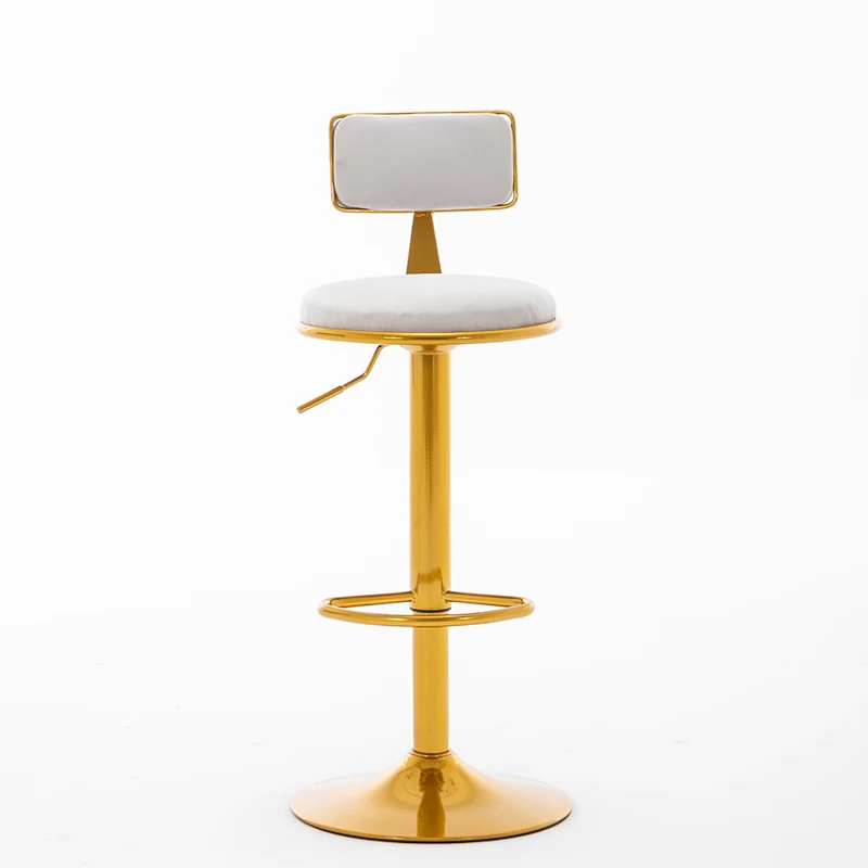Скандинавский современный простой домашний обеденный металлический барный стул с высокой спинкой - Цвет: White