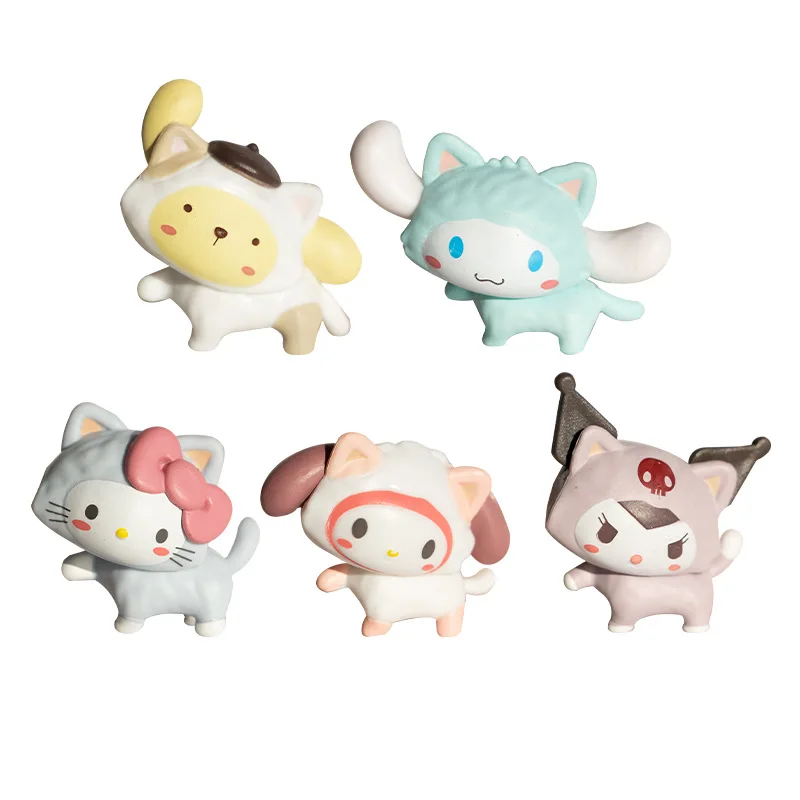 Sanrio Anime Figure Kt Cat Cinnamoroll Pom Pom Purin Melody Kawaii