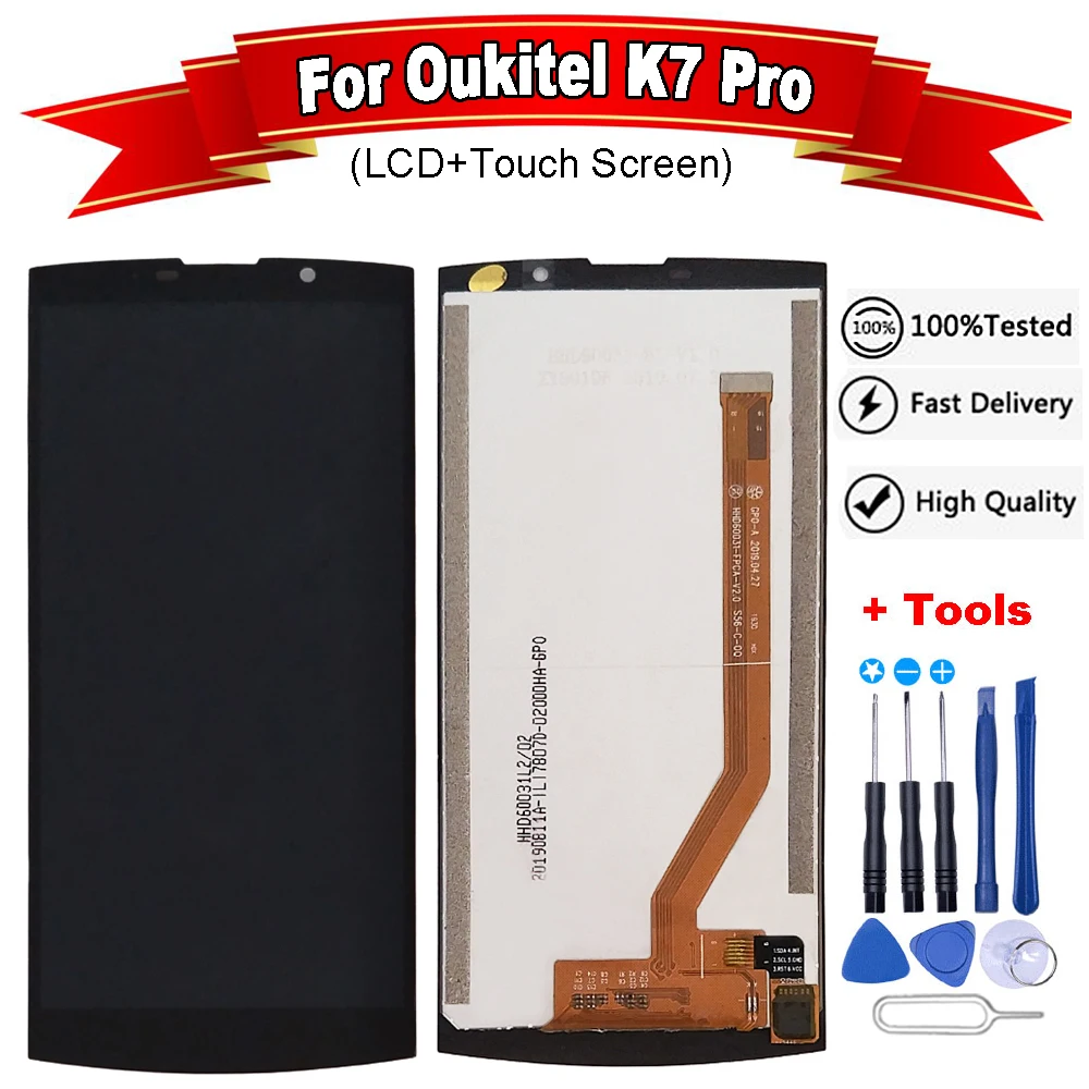 6,0 дюймов для Oukitel K7 pro ЖК-дисплей+ сенсорный экран протестированный экран дигитайзер сборка Замена+ Бесплатные инструменты