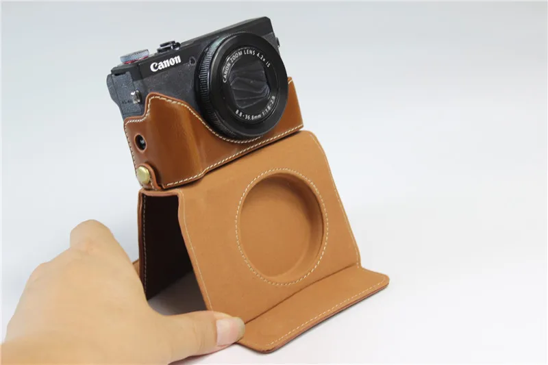Из искусственной кожи чехол для Canon Powershot G7X III G7XIII G7X Mark III G7X3 G7XM3 Роскошный чехол для камеры черный кофе коричневый