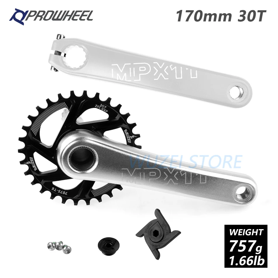 PROWHEEL MPX11 шатун для горного велосипеда 170 мм кривошипная Звездочка алюминиевый сплав mtb части велосипеда для SRAM GXP XX1 X9 XO X01 - Цвет: 170mm Silver 30T