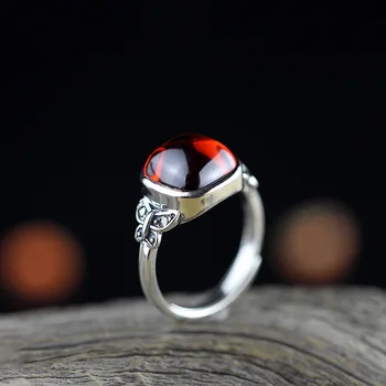 

2019 Rushed Limited Women Garnet Anel Feminino Character S925 Sterling Jewelry Thai Boutique Butterfly Lady Pomegranate Ring