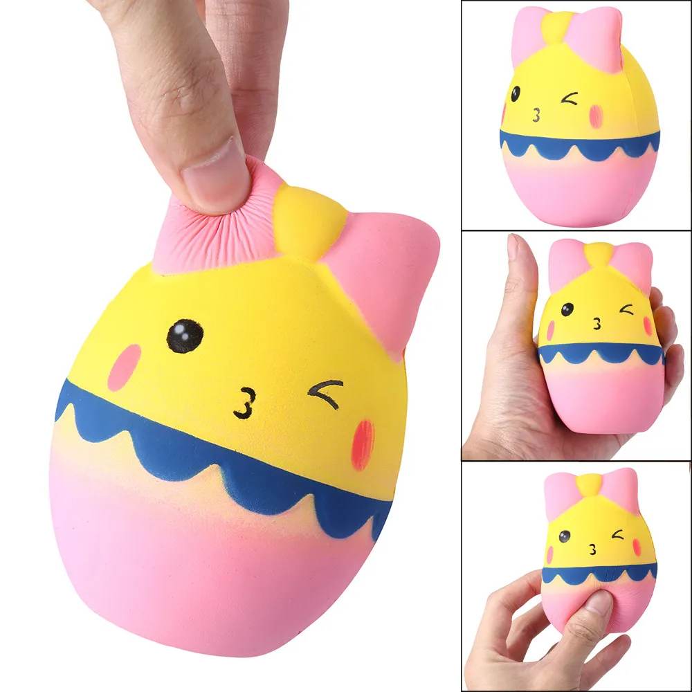 Kawaii мультфильм яйцо мягкое медленно поднимающийся крем Ароматические снятие