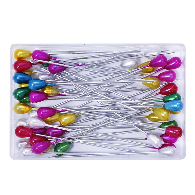 

MIUSIE 100Pcs Extra Long Pearl Head Pin Straight Sewing Patchwork Needle Craft Sewing Accessories Pins with Plastic Box