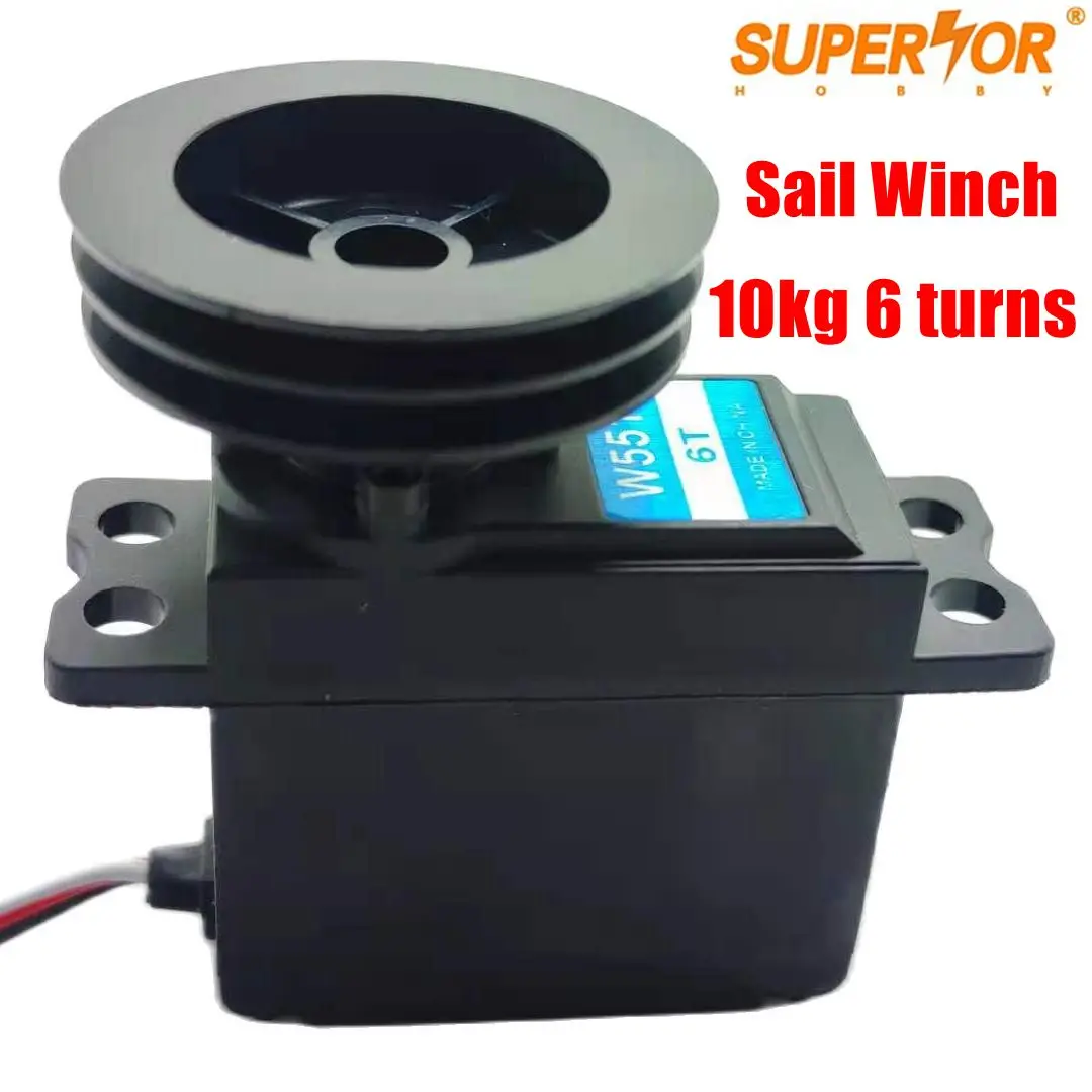 W55136TJX6turns10kgStandardMetalGearSailWinchservoForRC