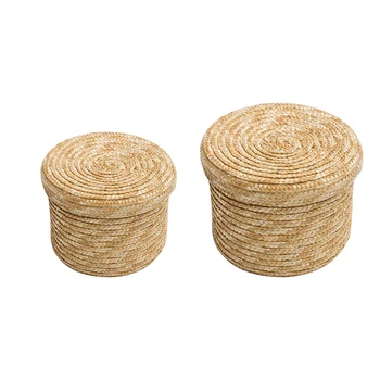 

Wheat Straw Woven Storage Basket Storage Basket Innovative Basket Rustic Natural Brown Finish Storage