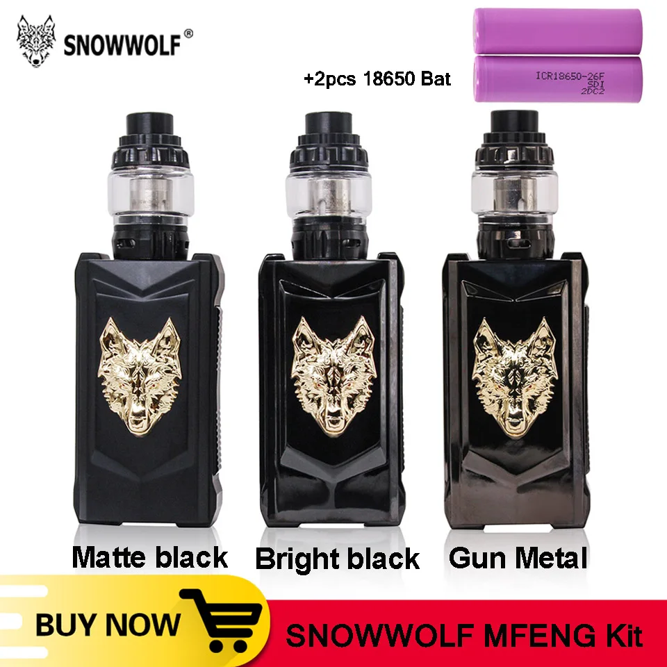 Original SnowWolf MFENG 200W caja Mod Vape Kit 6ml tanque de WF 0 2ohm/0.16ohm bobina con pantalla TFT de 1,3 pulgadas E-cigarrillo kit del Pasito