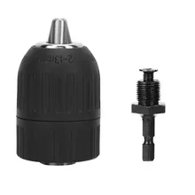 

2Pcs 2-13mm Keyless Drill Chuck 1/2-20UNF 1/4 Hex Shank Quick Change Adapter Converter Hex Shank Quick Drill Bit Tools